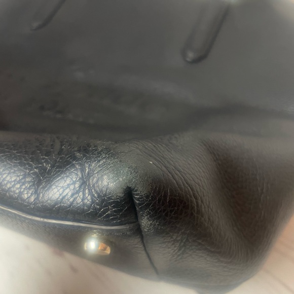 Kate Spade Larchmont Avenue Embossed Logo Leather Tote Bag Purse Black WKRU5619 - Picture 5 of 14